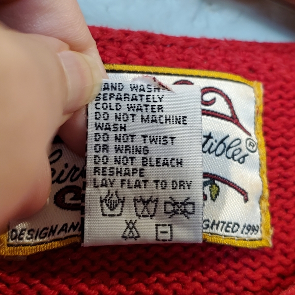 Vintage Christmas tree sweater large red green - Picture 7 of 8